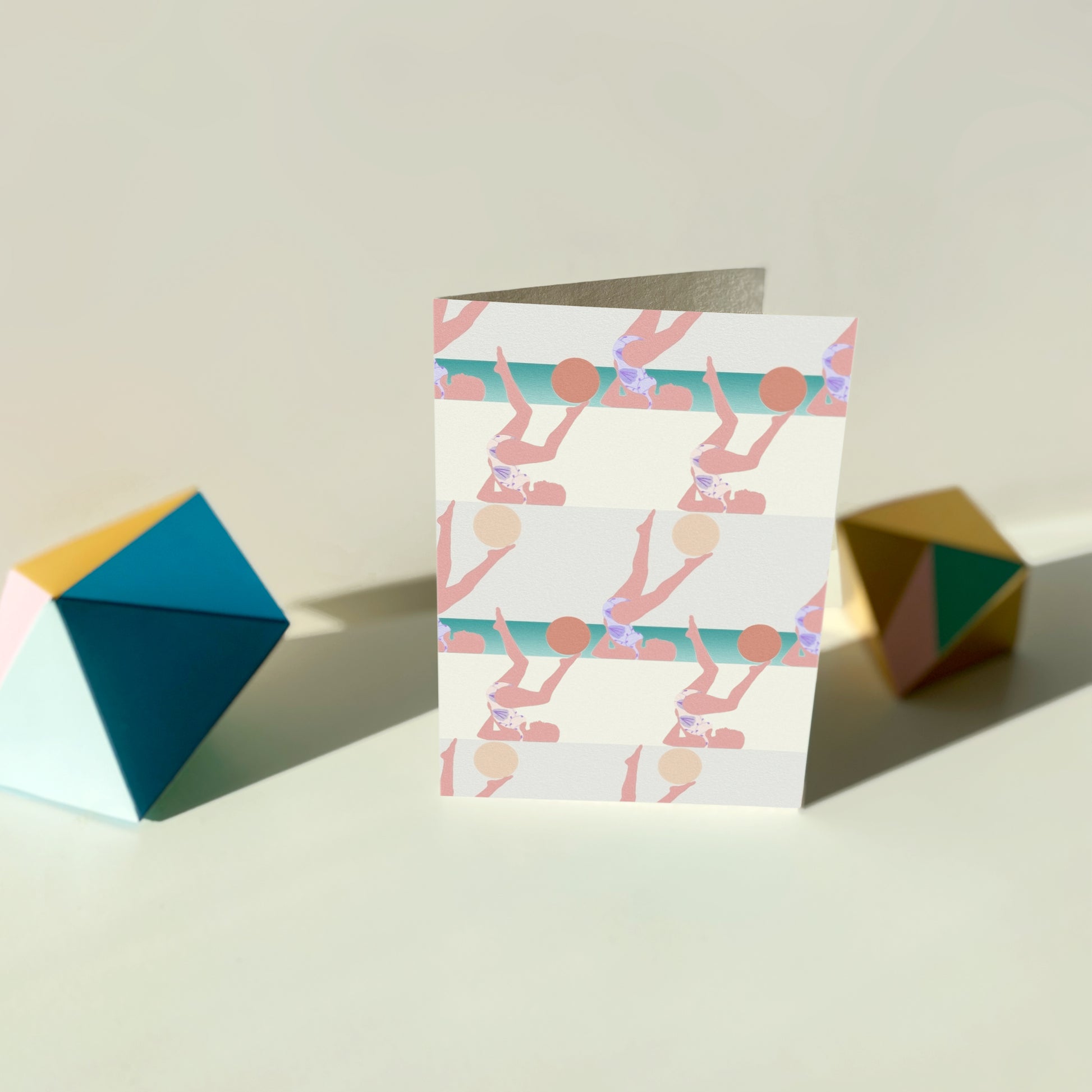 Greeting card with geometric design on a neutral background